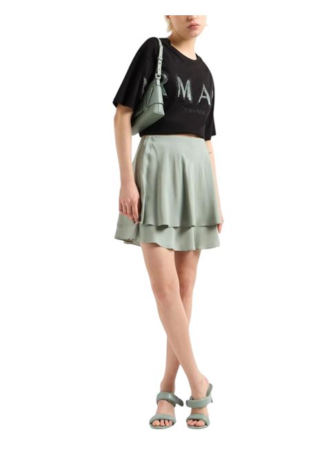 Cropped T-shirt with optical effect logo ARMANI EXCHANGE | T-shirt | XW000520 AF10359UC001